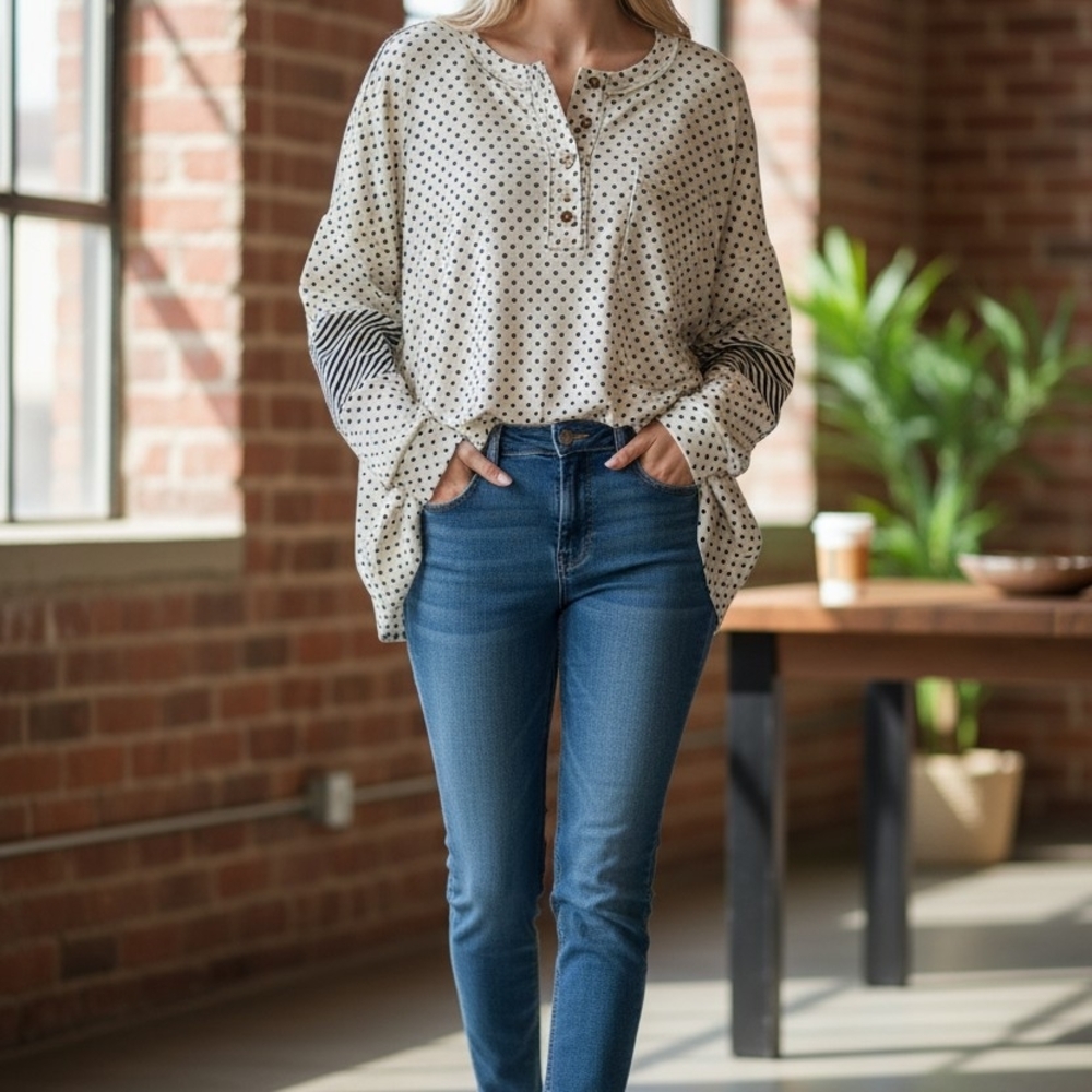 Easel Blue  Women's Blouse